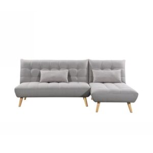 JONAS 3/4-Sitzer-Ecksofa - Grauer Stoff - Skandinavisch - B 224 x T 86/136 cm